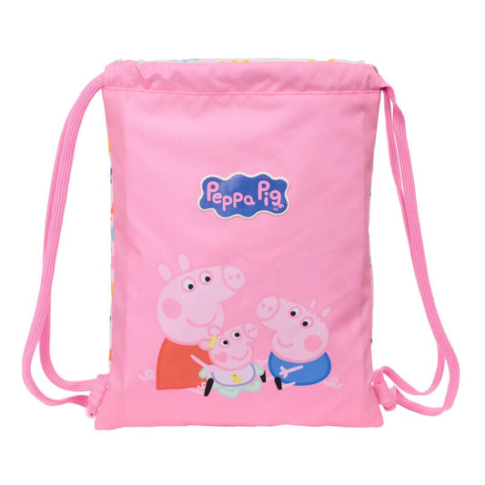 Saco rosa Peppa Pig Baby Pig con cordones