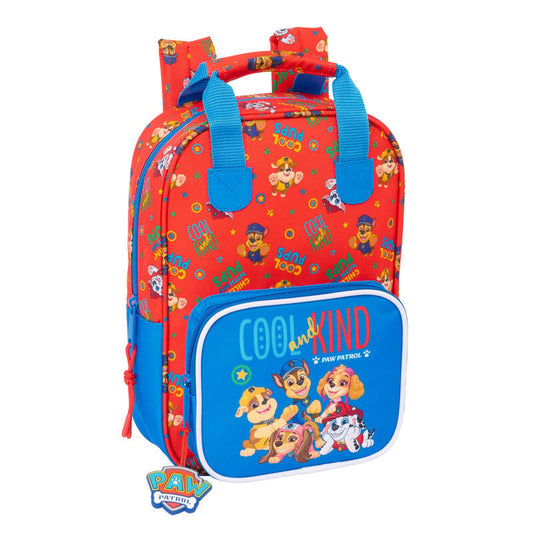 Mochila roja y azul Paw Patrol con bolsillo frontal