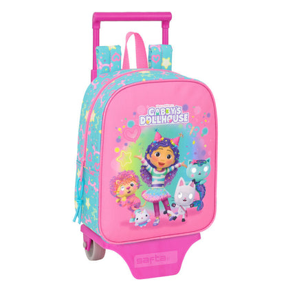 Trolley rosa y turquesa de La Casa de Muñecas de Gabby con mochila extraíble