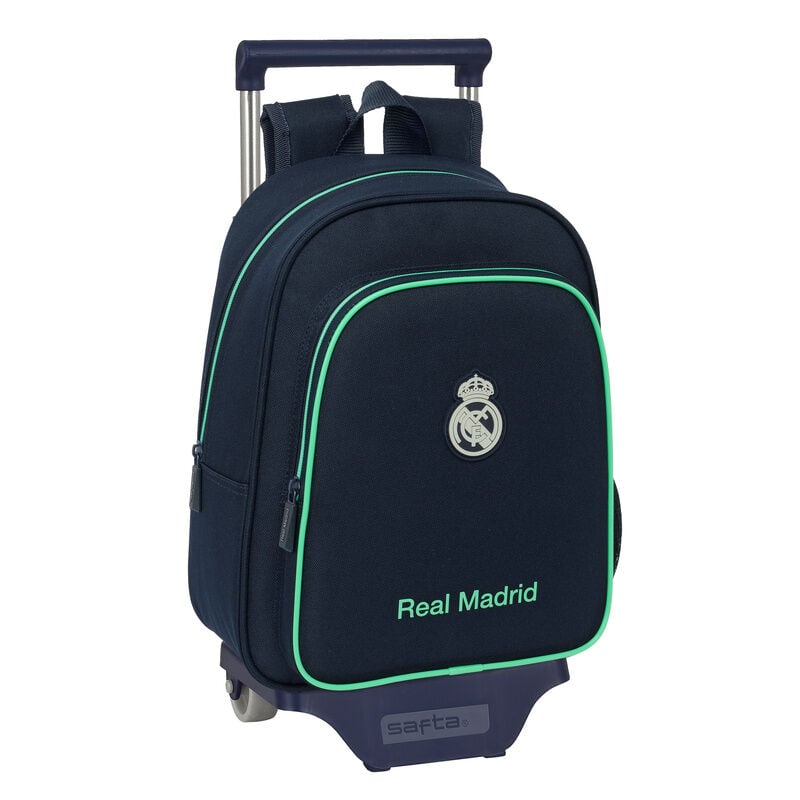 Trolley mochila SAFTA del Real Madrid azul marino con detalles verdes