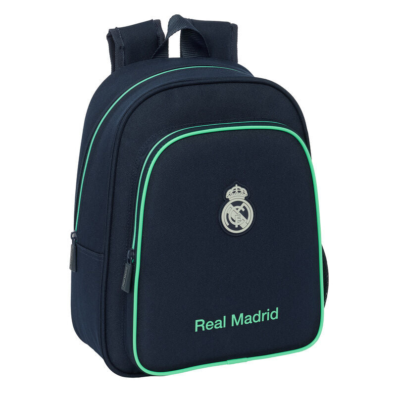 Mochila azul marino Real Madrid SAFTA con detalles verdes