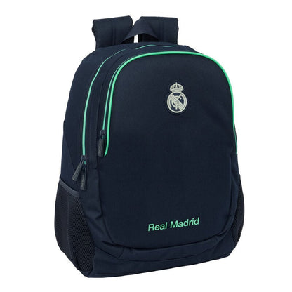Mochila azul marino Real Madrid 2ª Equipación 25/26 con detalles verdes