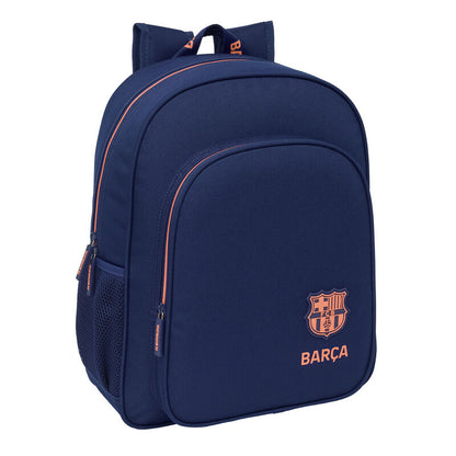 Mochila azul marino del F.C. Barcelona con detalles naranjas