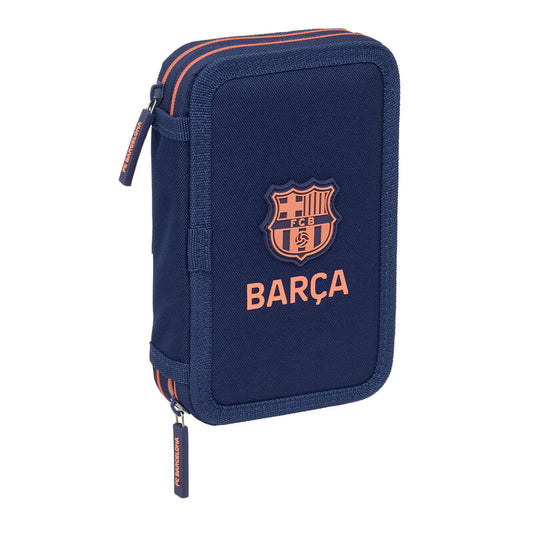 Plumier doble azul marino del F.C. Barcelona con 29 piezas