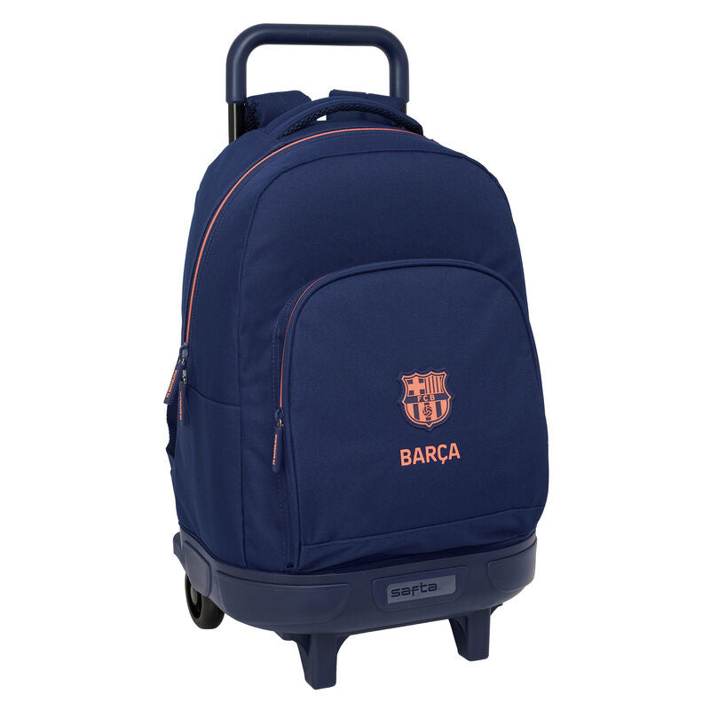 Trolley mochila SAFTA del F.C. Barcelona azul marino con ruedas
