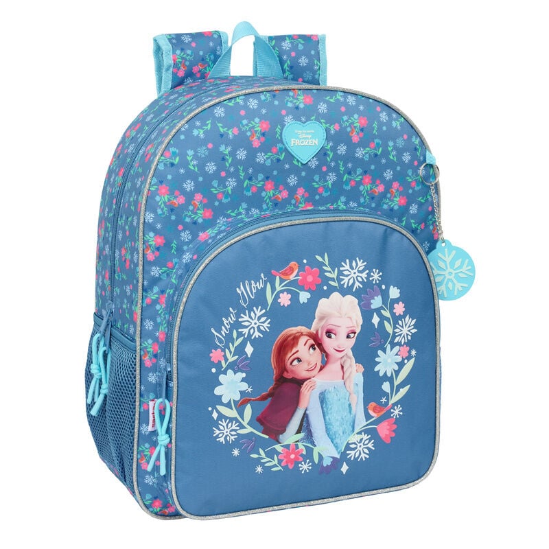 Mochila Frozen Disney azul con Anna y Elsa