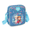 Bandolera azul de Frozen Disney con Elsa y Anna, estampado floral y correa ajustable