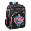 Mochila Monster High negra de 42 cm con detalles rosas y turquesas