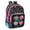 Mochila Monster High SAFTA negra con detalles rosas y turquesas