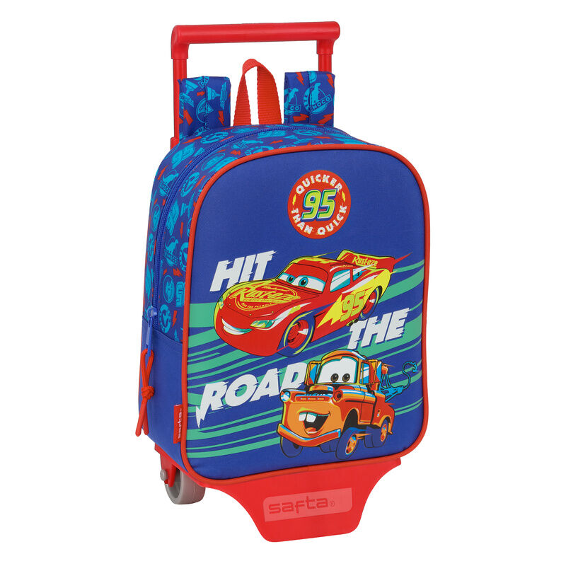 Trolley escolar SAFTA Cars Disney Pixar azul con Rayo McQueen y Mate