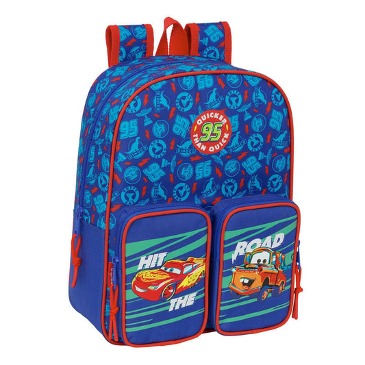 Mochila azul de Cars Disney Pixar con Rayo McQueen y Mate