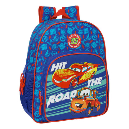 Mochila escolar azul de Cars con Rayo McQueen y Mate