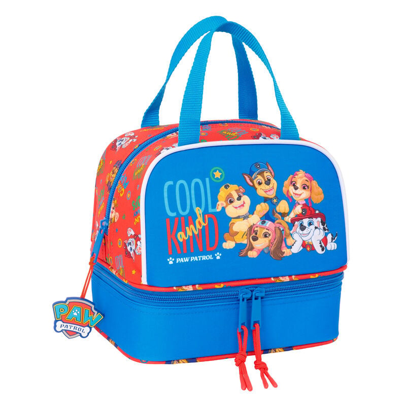 Bolsa portameriendas azul y roja de Paw Patrol con doble compartimento