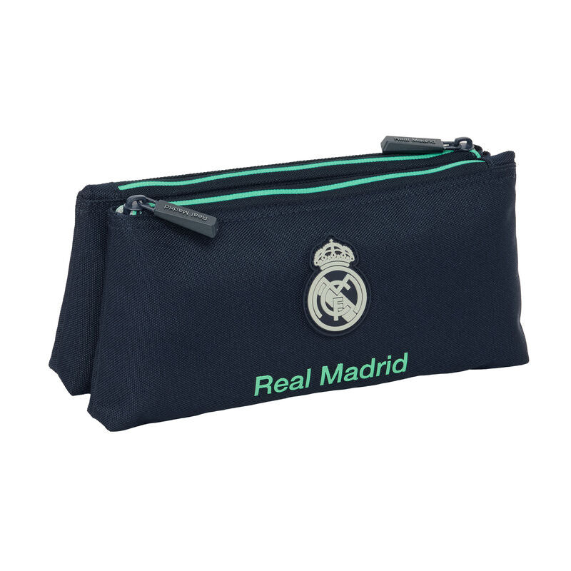 Portatodo doble azul marino del Real Madrid con detalles verdes