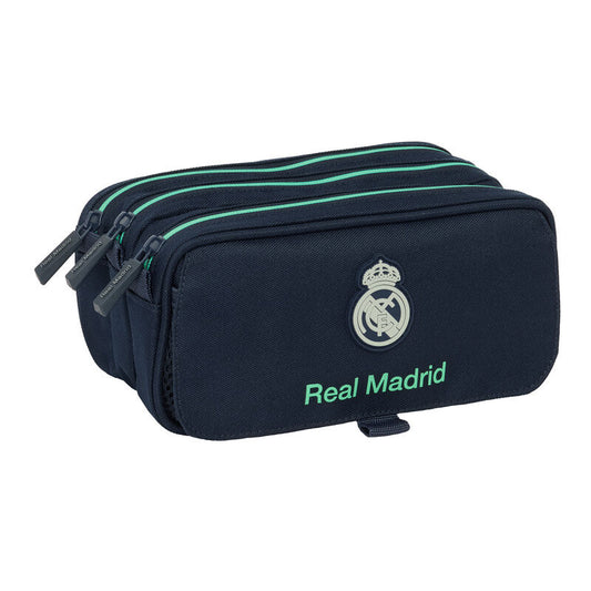 Portatodo triple azul marino del Real Madrid con detalles verdes