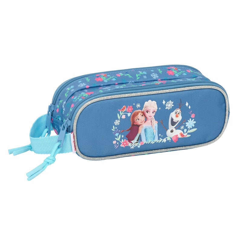Portatodo doble azul de Frozen con Elsa, Anna y Olaf