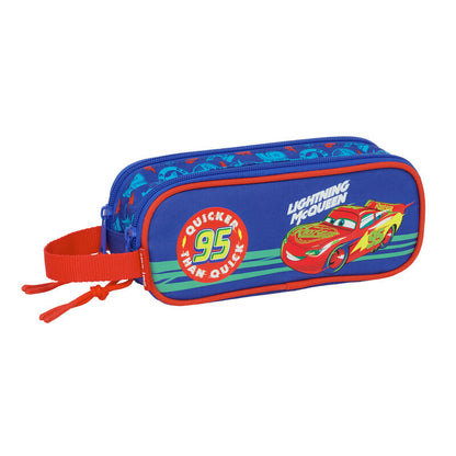 Portatodo doble azul de Cars con Rayo McQueen y asa lateral
