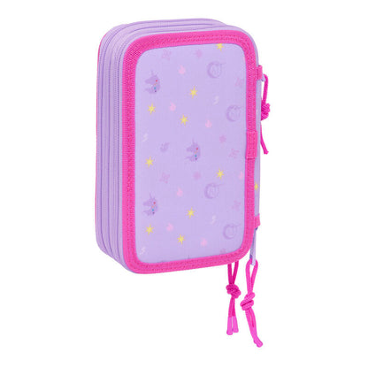 Plumier triple Academia Unicornio SAFTA en lila y rosa - 2