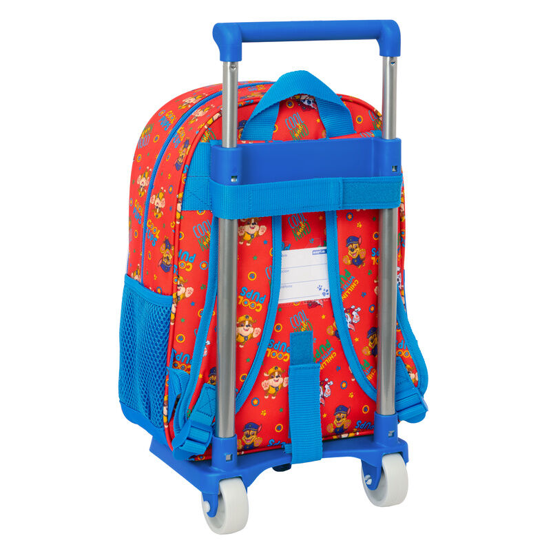 Trolley mochila Paw Patrol rojo y azul con personajes y carro - 2