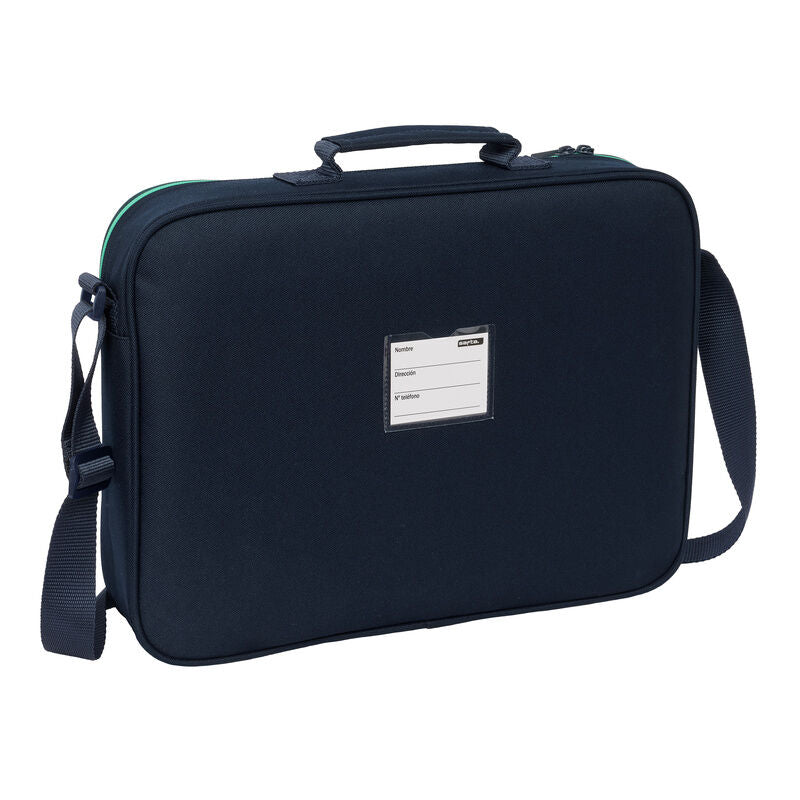 Cartera extraescolares Real Madrid azul marino con ribete verde - 2