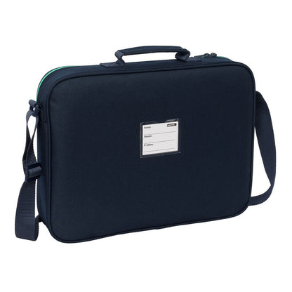 Cartera extraescolares Real Madrid azul marino con ribete verde - 2