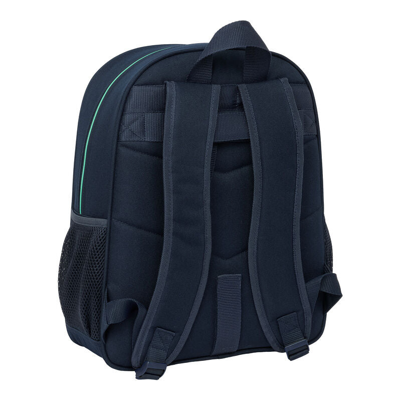 Mochila azul marino del Real Madrid con ribetes verdes y bolsillo frontal - 2