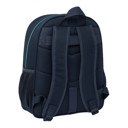 Mochila azul marino del Real Madrid con ribetes verdes y bolsillo frontal - 2
