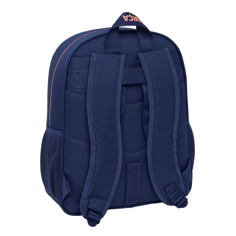 Mochila azul marino del F.C. Barcelona con detalles naranjas - 2