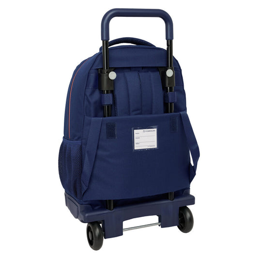 Trolley mochila SAFTA del F.C. Barcelona azul marino con ruedas - 2