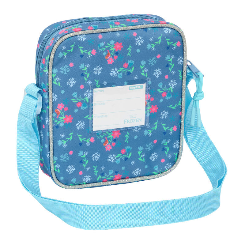Bandolera azul de Frozen Disney con Elsa y Anna, estampado floral y correa ajustable - 2
