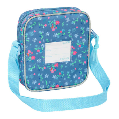 Bandolera azul de Frozen Disney con Elsa y Anna, estampado floral y correa ajustable - 2