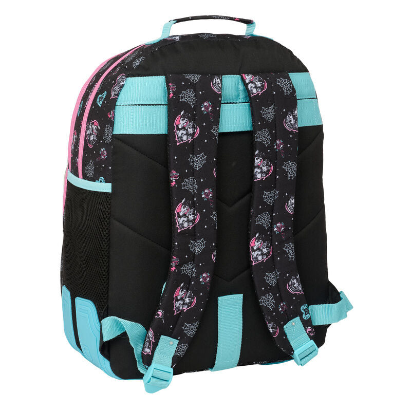 Mochila Monster High SAFTA negra con detalles rosas y turquesas - 2