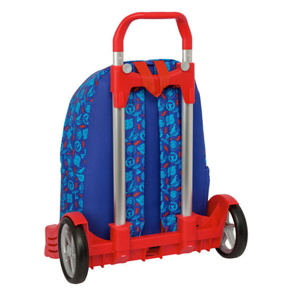 Trolley Evolution Cars Disney Pixar azul y rojo con mochila extraíble - 2