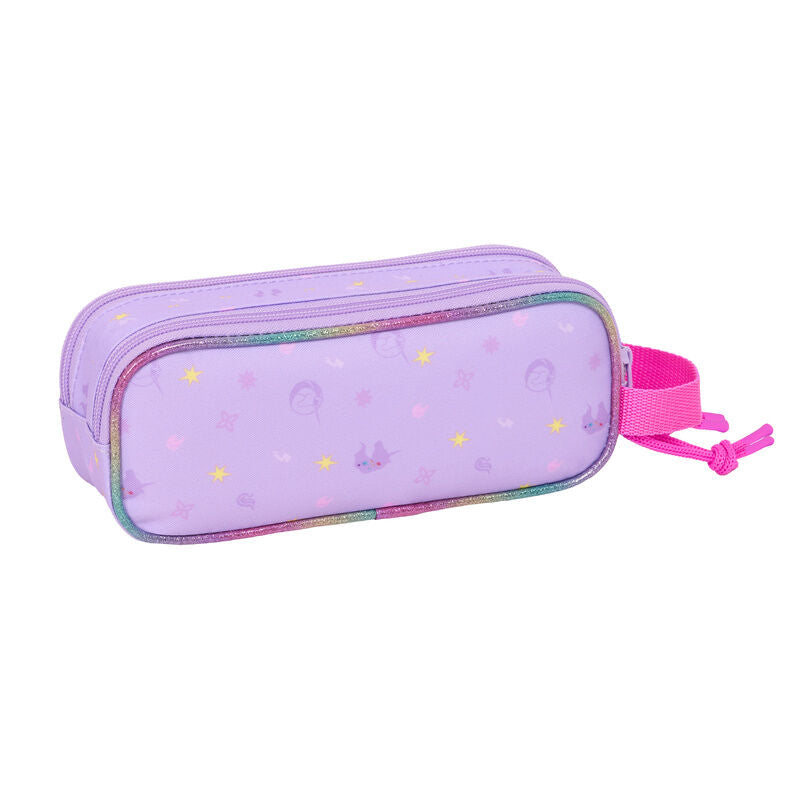 Portatodo doble lila SAFTA Academia Unicornio con unicornio y asa lateral - 2