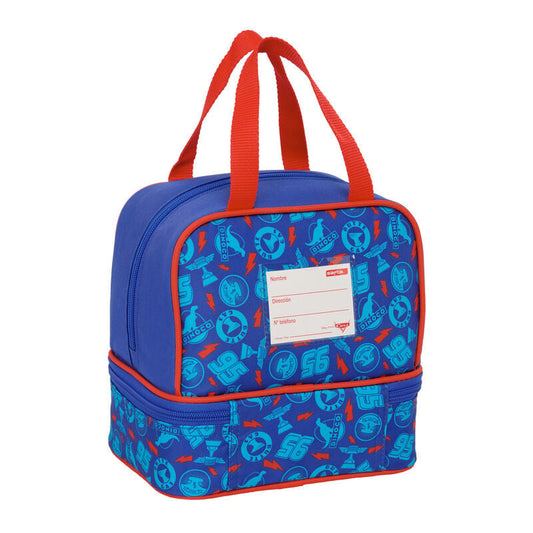 Bolsa portameriendas azul de Cars con Rayo McQueen y doble compartimento - 2