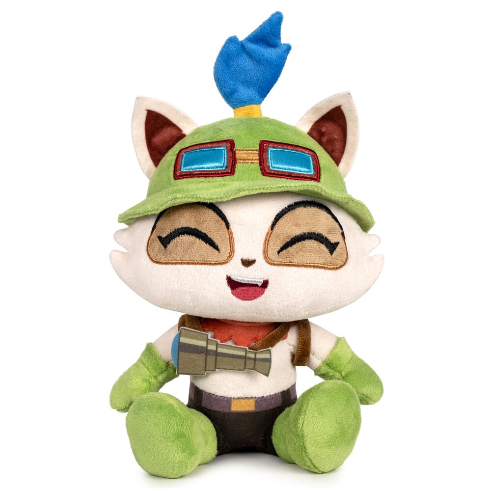 Peluche de Teemo de League of Legends con gorro verde y gafas azules