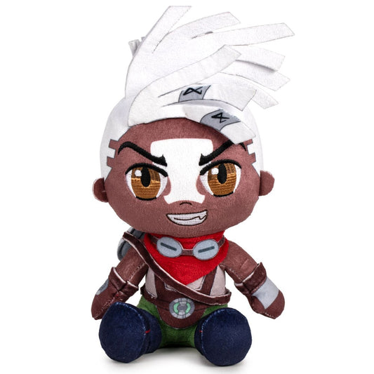 Peluche de Ekko de League of Legends con cabello blanco y pañuelo rojo