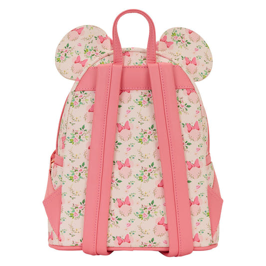 Mochila floral rosa de Minnie Disney Loungefly con lazo y orejas - 2