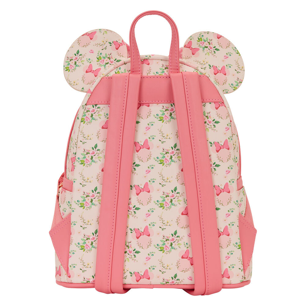 Mochila floral rosa de Minnie Disney Loungefly con lazo y orejas - 2