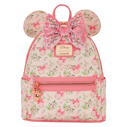 Mochila floral rosa de Minnie Disney Loungefly con lazo y orejas
