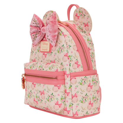Mochila floral rosa de Minnie Disney Loungefly con lazo y orejas - 3