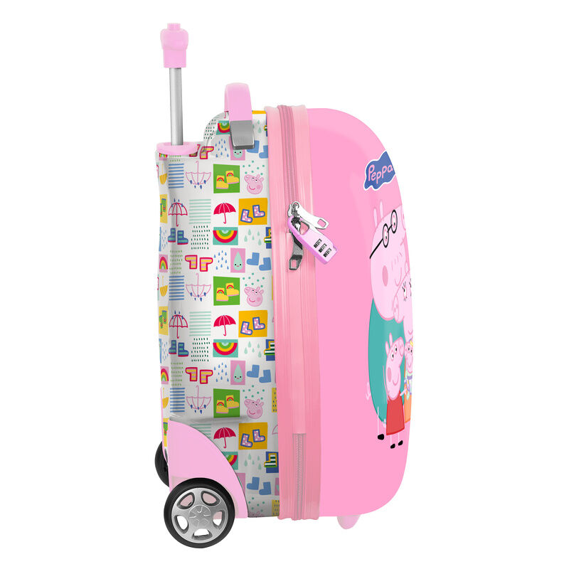 Maleta trolley infantil rosa de Peppa Pig con dos ruedas - 3