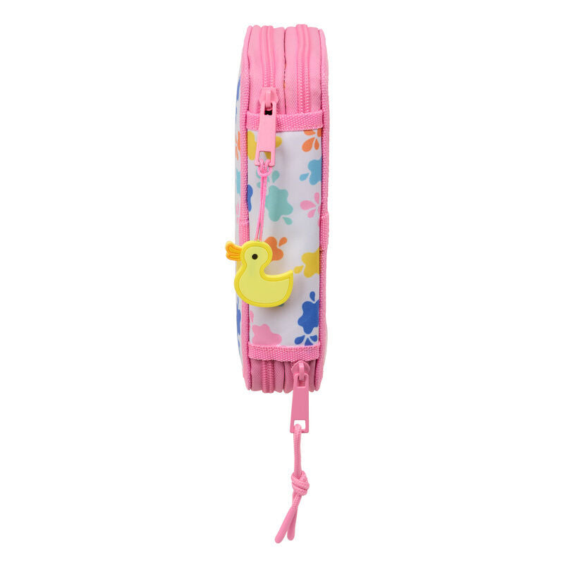Plumier doble rosa de Peppa Pig con 29 piezas y colgante de patito - 3