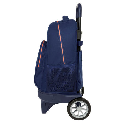 Trolley mochila azul marino del F.C. Barcelona con ruedas y escudo del Barça - 3