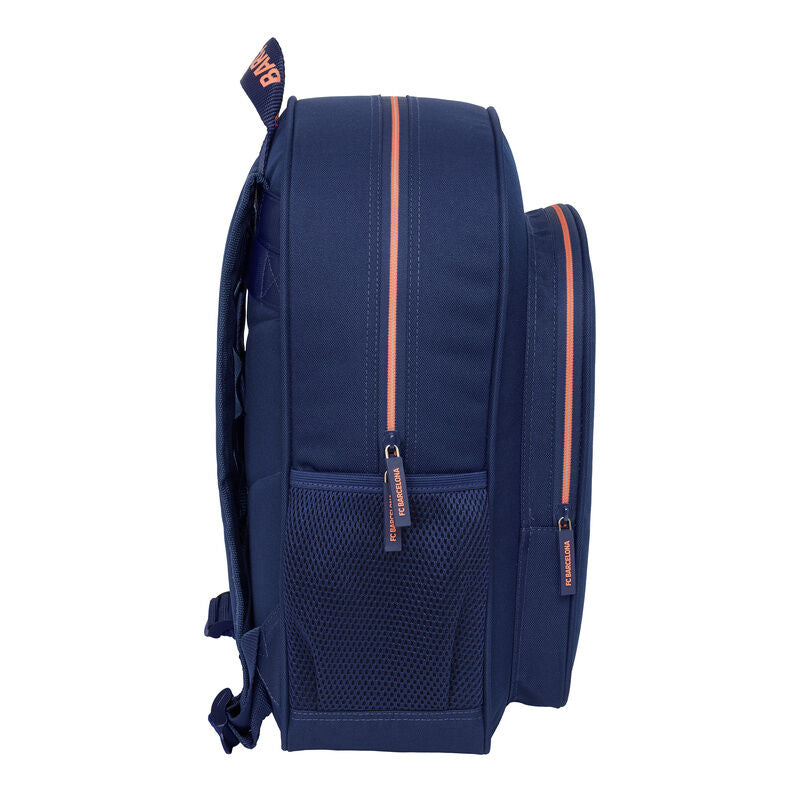 Mochila azul marino del F.C. Barcelona con detalles naranjas - 3