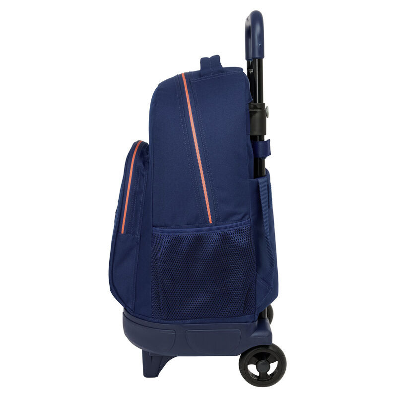 Trolley mochila SAFTA del F.C. Barcelona azul marino con ruedas - 3