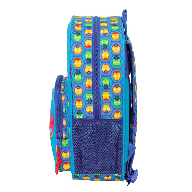 Mochila azul de Iron Man Marvel con dos bolsillos frontales - 3