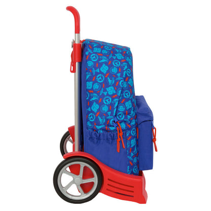 Trolley Evolution Cars Disney Pixar azul y rojo con mochila extraíble - 3