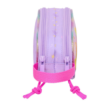 Portatodo doble lila SAFTA Academia Unicornio con unicornio y asa lateral - 3
