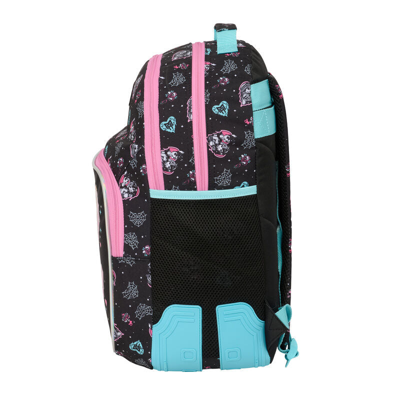 Mochila Monster High SAFTA negra con detalles rosas y turquesas - 3